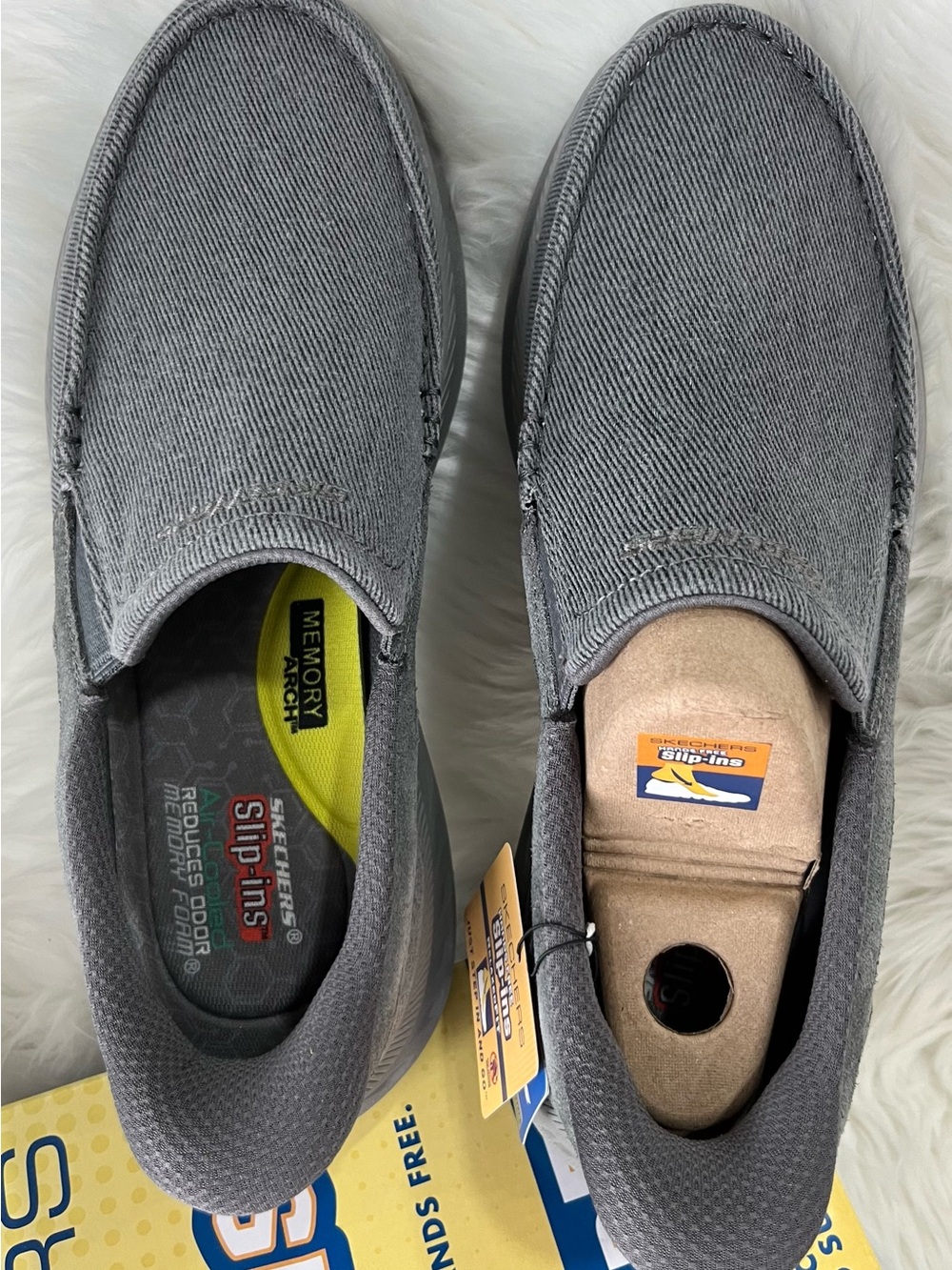 Skechers‎ Men's Gray Slip-On Memory Foam Casual Loafers